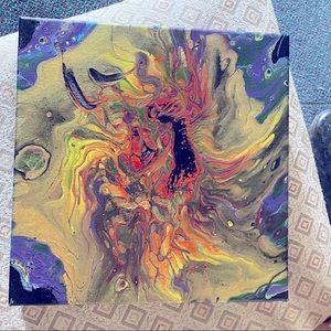 Abstract acrylic fluid art